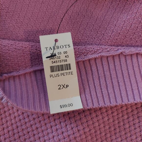 Talbots Sweater 2XP Tunic Length Lavender Purple Boat Neck Long Sleeve - Picture 8 of 8